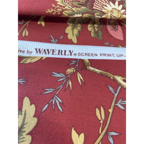 Exclusive Waverly Screen Print Fabric 24" X 64" Floral Pattern Cotton & Polyeste - Picture 3 of 3